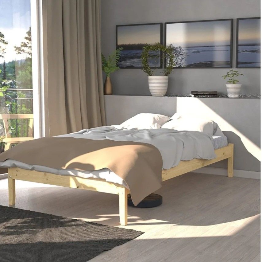 Twin Wood Platform Bed Frame – NEW