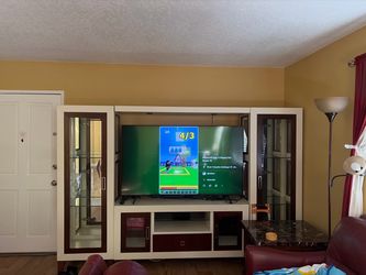 Large Entertainment Center with Display Cabinets