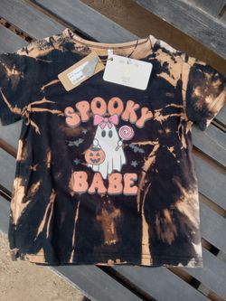 Spooky Babe Halloween Bleached Graphic Tee