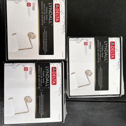 Three Delta Lyndall Wall Mount Square Open Towel Ring Bath Hardware Accessory in Brushed Nickel