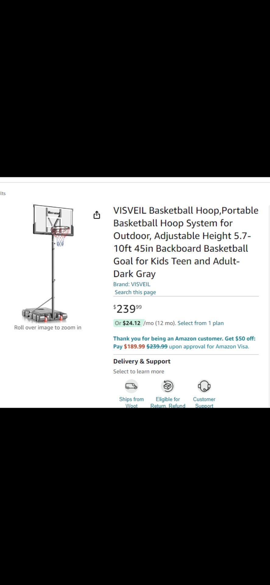 Brand new unsplit basketball hoop sale$120