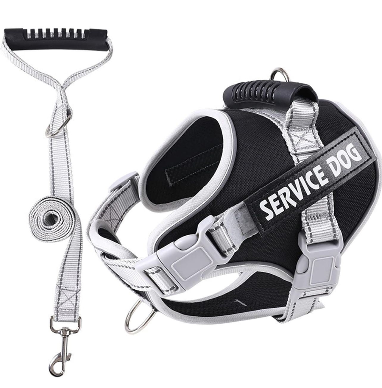 No Pull Reflective Adjustable Soft Mesh Dog Harness and Leash Set service dog