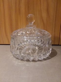Crystal Cut Candy Dish/Lid
