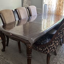 Four Chair, 2 Accent Chair And 6-8 Chair Dinning Table