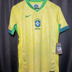 Nike Brazil 2024 Stadium Home Soccer Jersey (FJ4409-706)Size: KIDS XL 