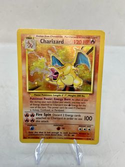 Pokemon Base Set Charizard 4/102 Holo Unlimited WOTC Vintage LP/MP RARE grail