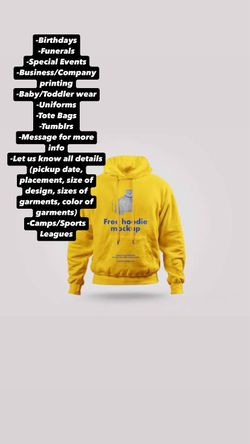 Print Shirts/Hoodies/Bags- $0