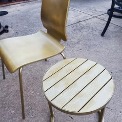 Good condition* Gold painted chair and accent table