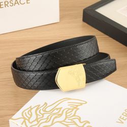 Versace Leather Belt With Box 
