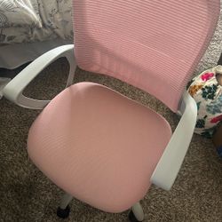 Pink Desk Chair + Keyboard And Mouse