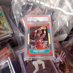1986 Fleer Charles Barkley Rookie Card PSA 8.