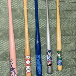5 Dodger Baseball Bats 