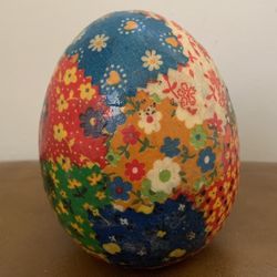 Diy Collage Fabric Quilt Style Ostrich Egg