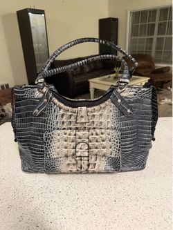 Charlie Lapson large faux alligator bag