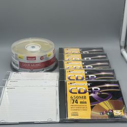 Maxwell, Sony & Memories Mixed CD-R Blank Recordable Discs Lot of 38