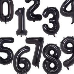 Black Number Balloons 