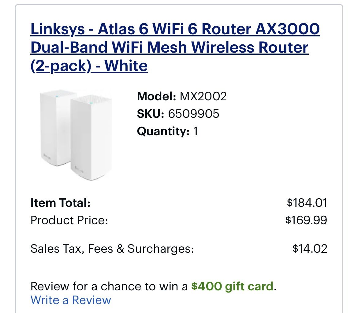 Linksys Mesh Wireless Router