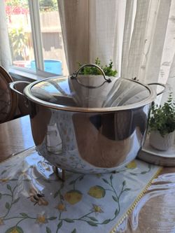 OLLA TAMALERA DE 15 QT CLÁSICA DE ACERO INOXIDABLE CON PARRILLA PRINCESS HOUSE USADA EN EXELENTES CONDICIONES ⚘️