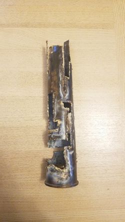 Candle Holder made from Old Artillery Shell - Folk Art