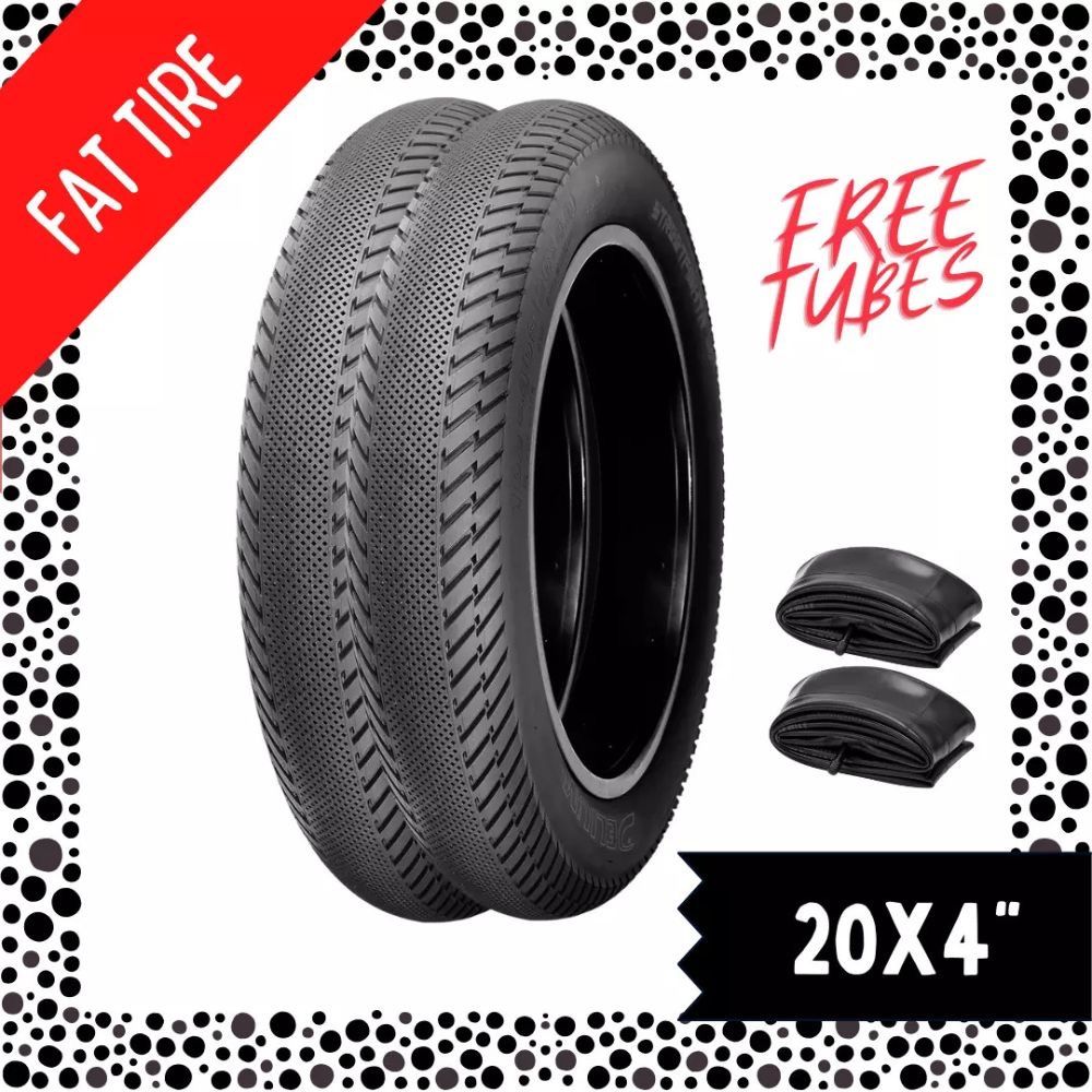 2 DELIUM Streetfightr E-BiKE Tires, 20 x 4 inch, Clincher, Wire, FREE TUBES!