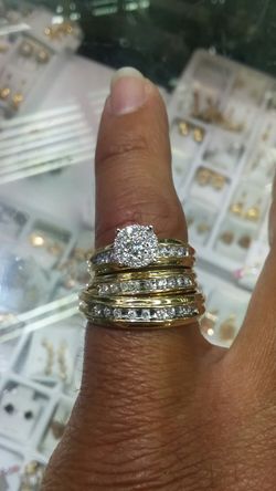 14k Gold Wedding Ring Set .50 ct Diamonds 8.7 grams total weight