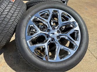 NEW 22" Chevy Silverado Snowflake Style Wheels Bridgestone 275/50/22 70% GMC