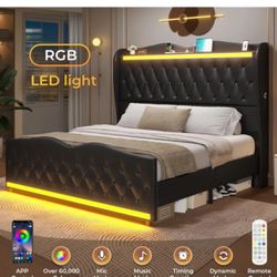 Gulbranson Upholstered LED Bed