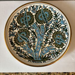 Traditional Greek Rodes Enameled 7.5” Plate By Manuals-Keramic