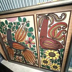 Hector Herrera MCM Vintage Tapestry Art