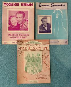 Vintage Sheet Music: Bing Crosby, Jimmy Stewart & June Allyson, Andrews Sisters
