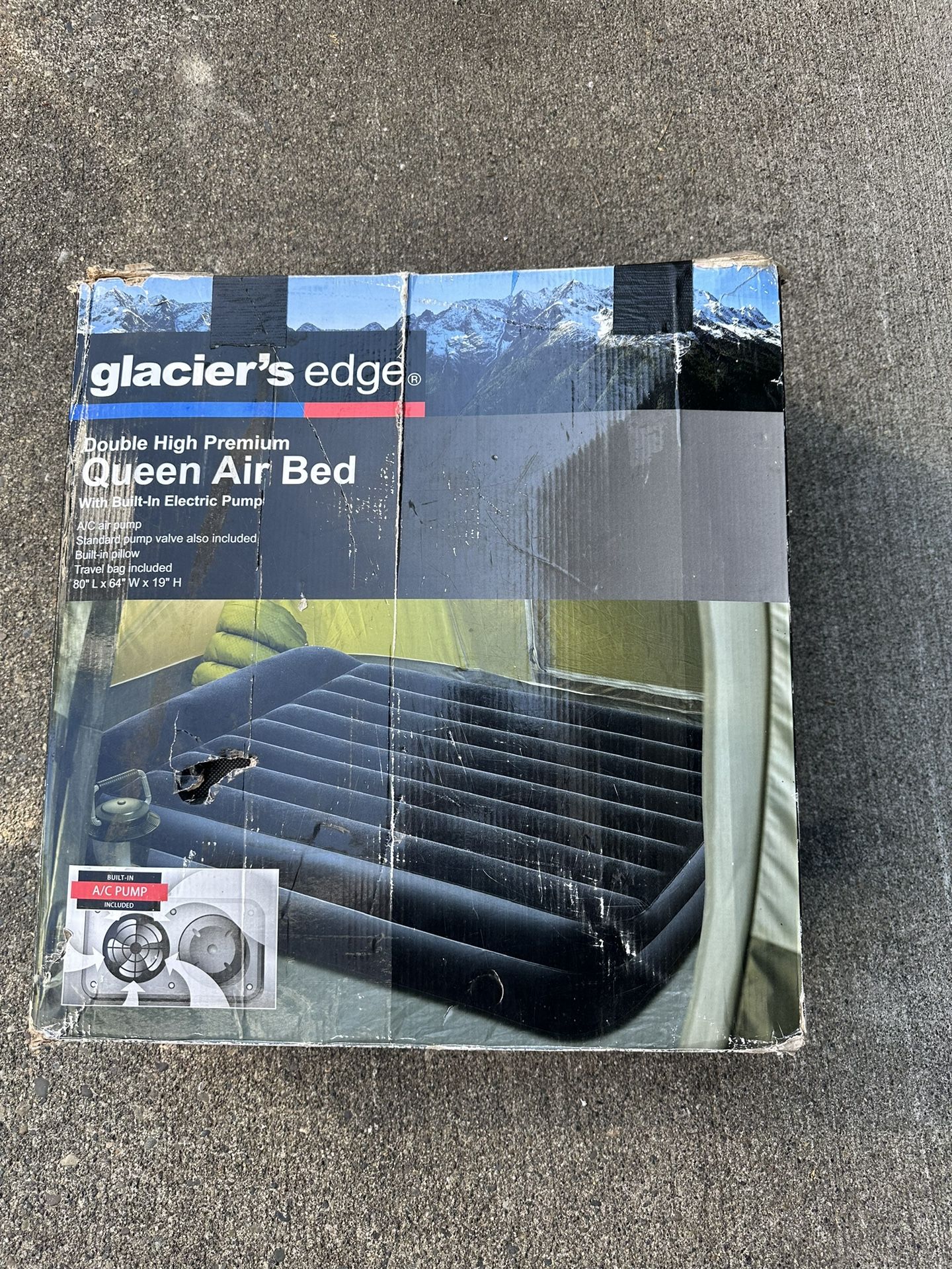 Glacier’s Edge Double High Premium Queen Air Bed With Built-in Electric Pump