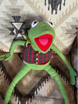 Rare 1976 Jim Henson Kermit the Frog Toy Plush Muppet Doll 48 cm Authentic Vintage Sesamme Street
