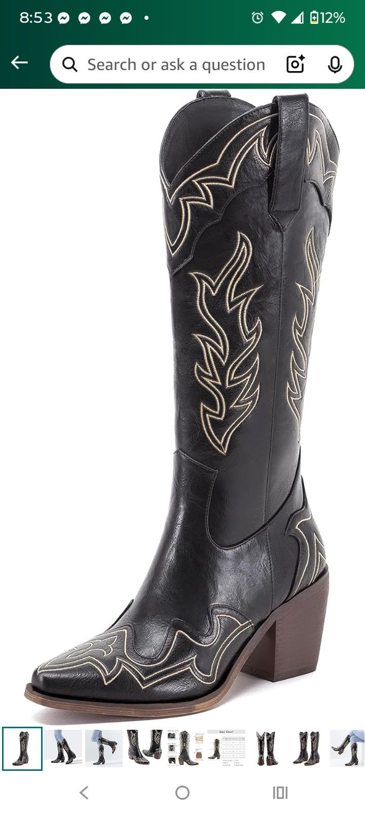 Cowboy Boots For Women Wide Calf (Size 8)