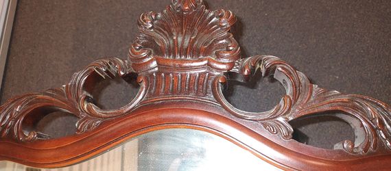 48" by 28" wooden vintage mirror
