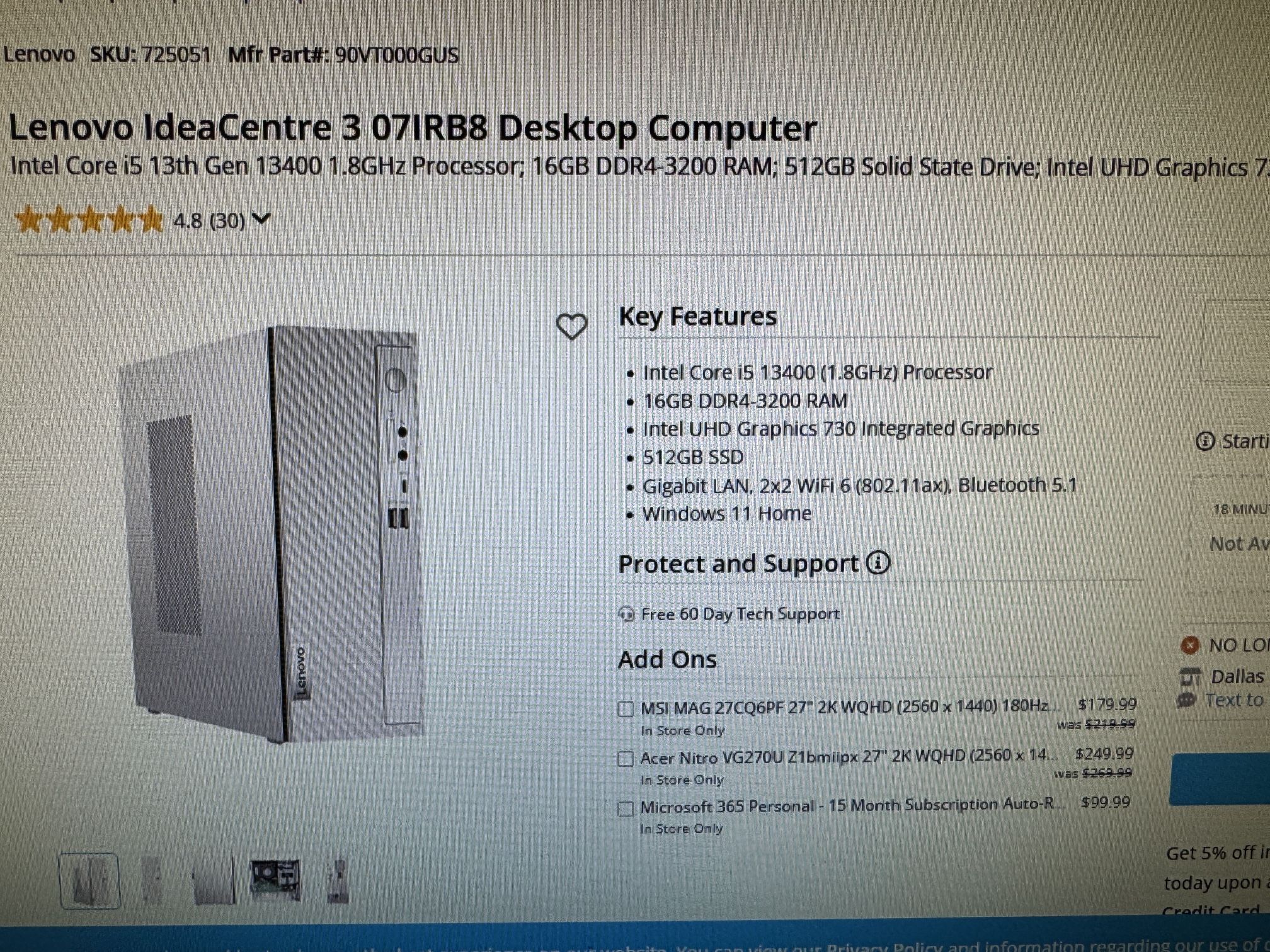 Lenovo Ideacentre I5 13gen 16g Ram 512ssd Make An Offer