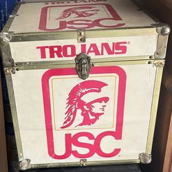 Vintage USC Trojans Storage Trunk