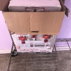 Set of three glass candles $20