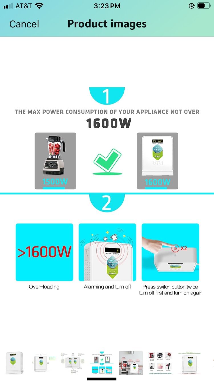 120V to 100V Voltage Converter 1600watts Step Down toroidal Voltage Converter for Japan appliances