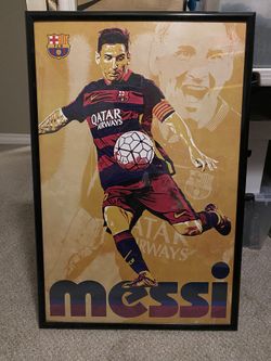 FC Barcelona Messi Poster With Frame
