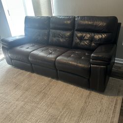 Dark Brown Reclining 3 Seater Couch 
