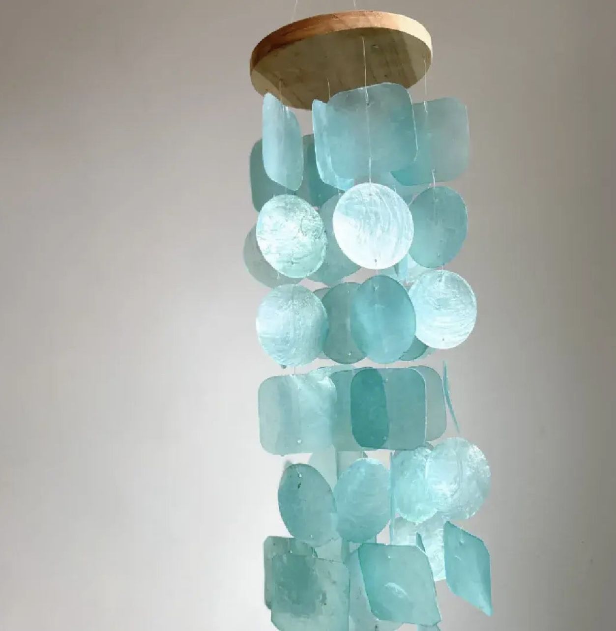 Wind Chimes for Outside - Capiz Shell - Turquoise