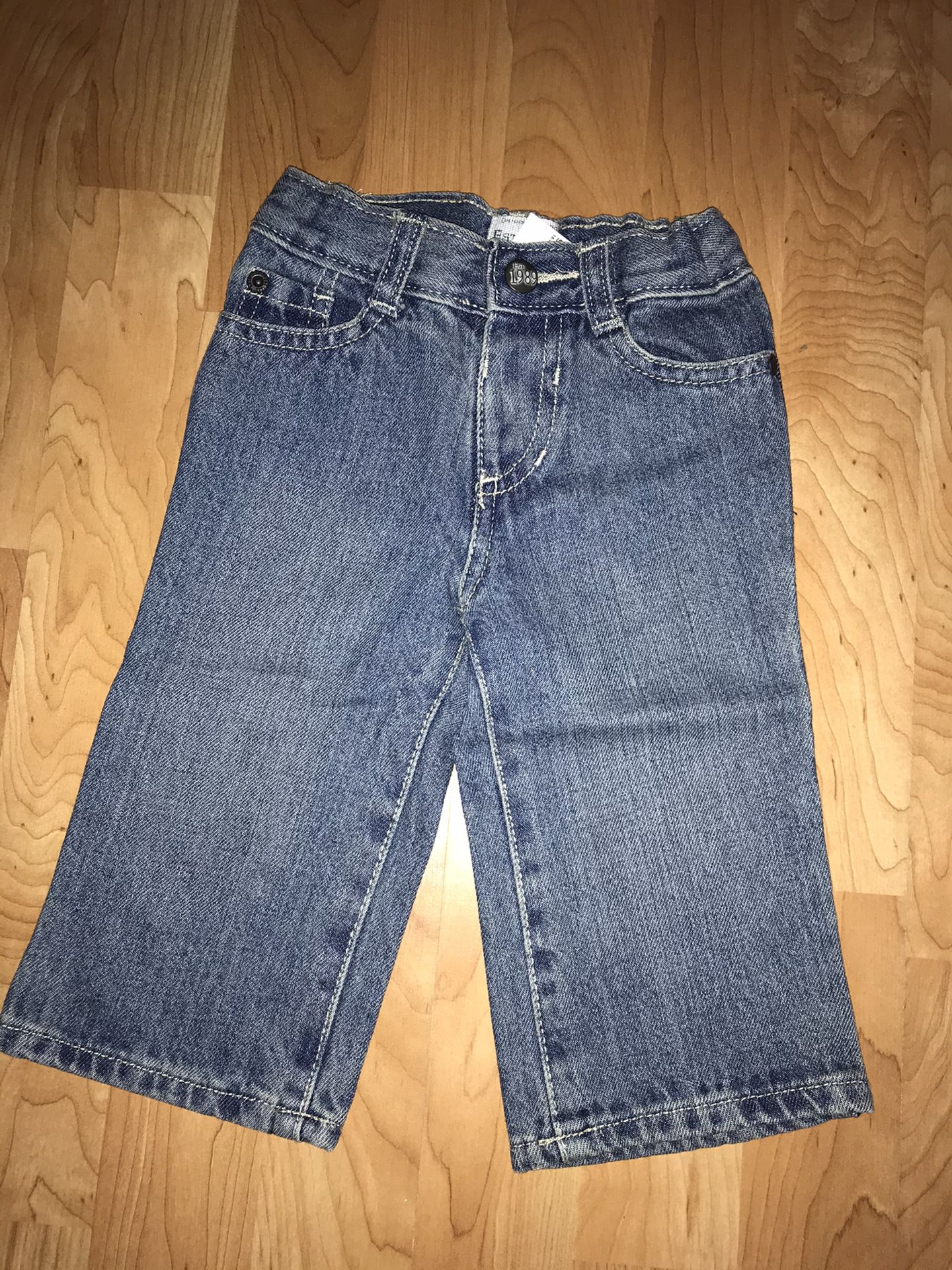 New with tags, The Children’s Place infant boy size 9-12M jeans, riverwash color