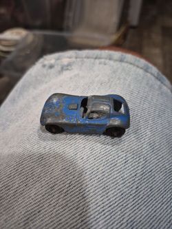 Vintage Blue Die-Cast Toy Race Car