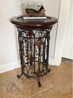 Heavy iron accent table