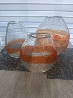 3 Bucaros De City Furniture De Cristal 