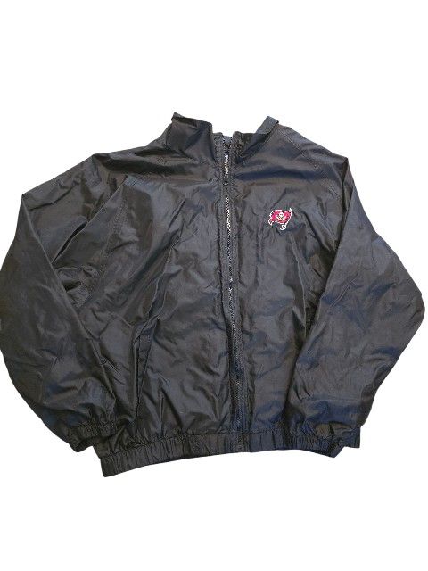 Vintage Tampa Bay Buccaneers Black Windbreaker Zippered Jacket XL by logo athletic