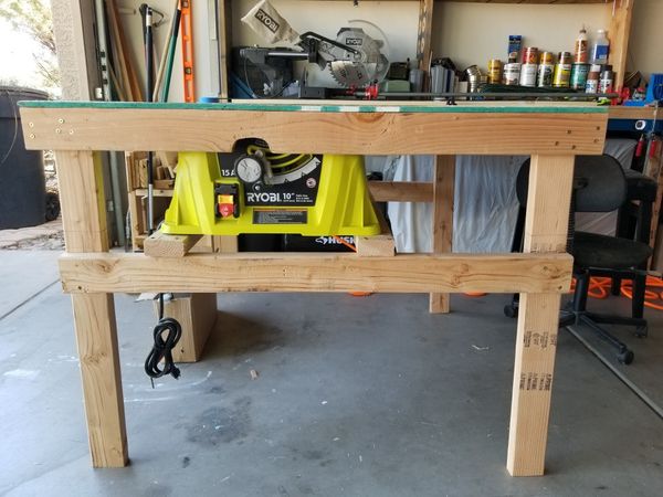 Brand New Ryobi 10 15 Amptable Saw With Out Feed Workbench For