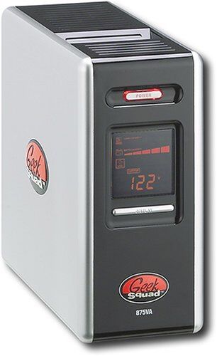 GEEK SQUAD GS-875U-875VA UPS BATTERY BACKUP SURGE PROTECTOR 8 OUTLETS, PHONE