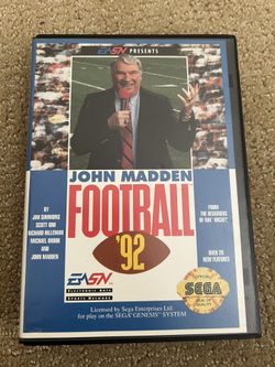 John Madden Football ‘92, Sega Genesis, Great Condition, Tested