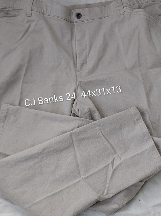 Womens Signature Slimming By CJ Banks Plus 24 Cotton 61%, Rayon 29%, Polyester 8%, Spandex 24 44x31x13 The Two Pockets In The Back Are Fakes, The Two